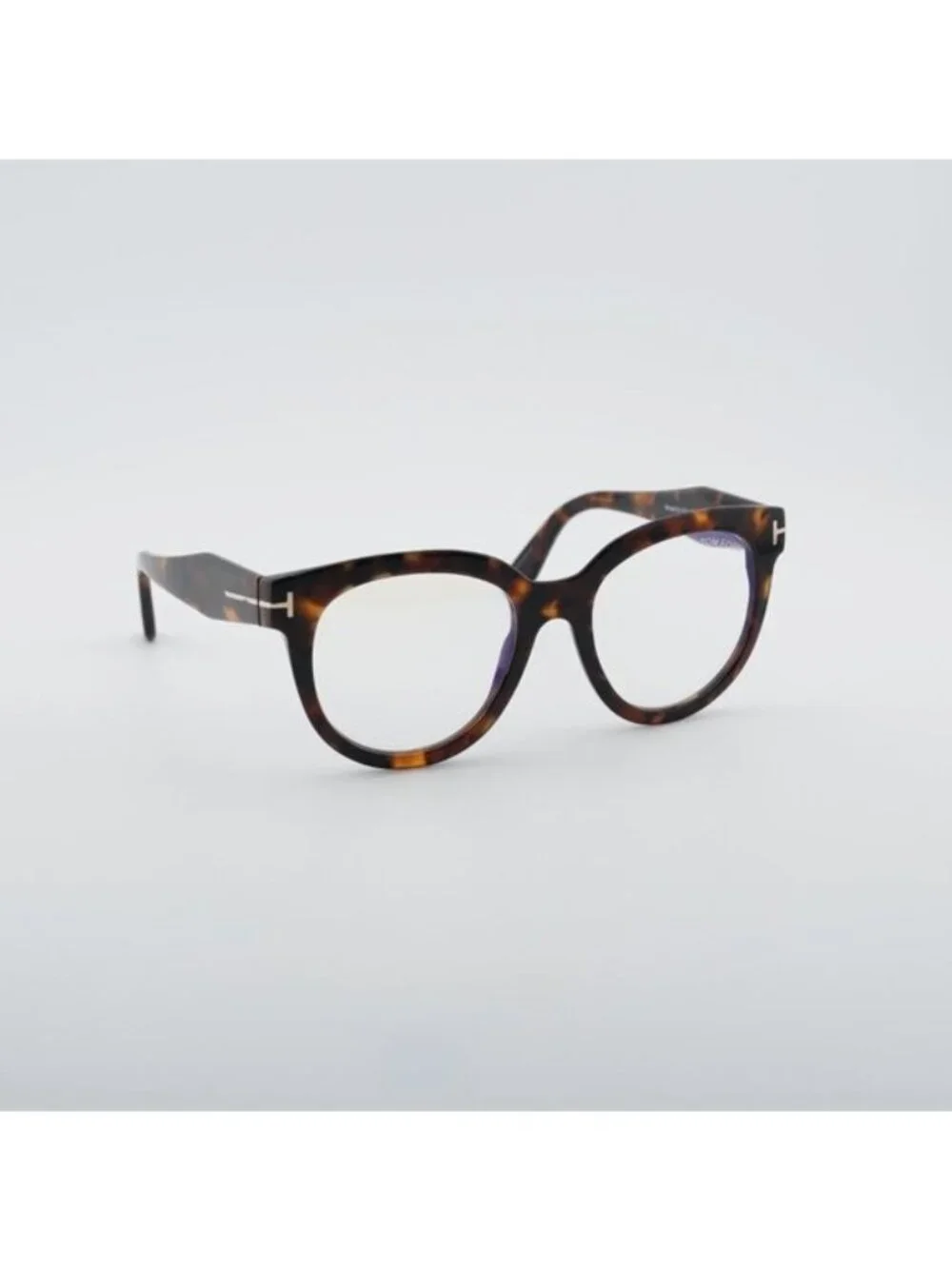 Tom Ford FT5987-B 052 Eyeglasses Havana 52mm Round Frame, Blue Light Block